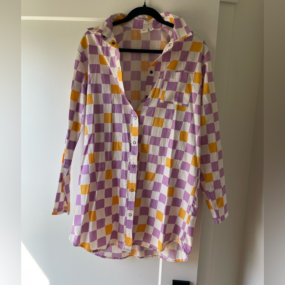 BP Purple and Yellow Checkered Shirt